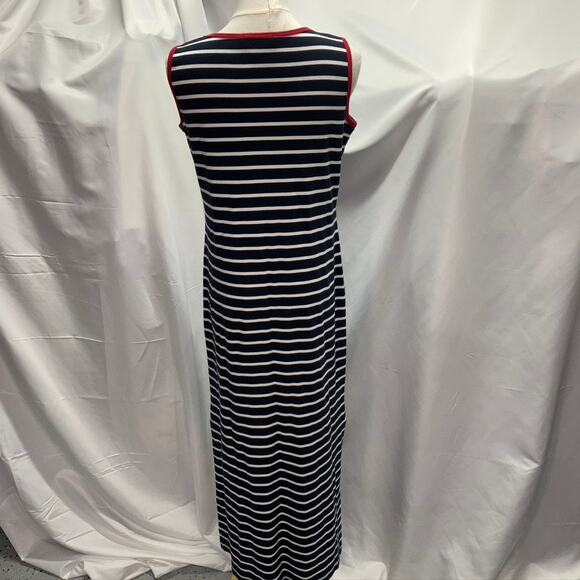 Norton‎ McNaughton Striped Sleeveless Maxi Dress Women Small Nautical Navy red - Picture 11 of 15